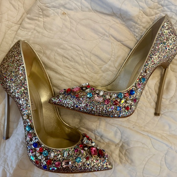 Casadei size 39 pellame Glitter Rainbow Stilletos - Picture 8 of 12